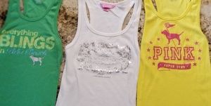 3 awesome pink tank tops